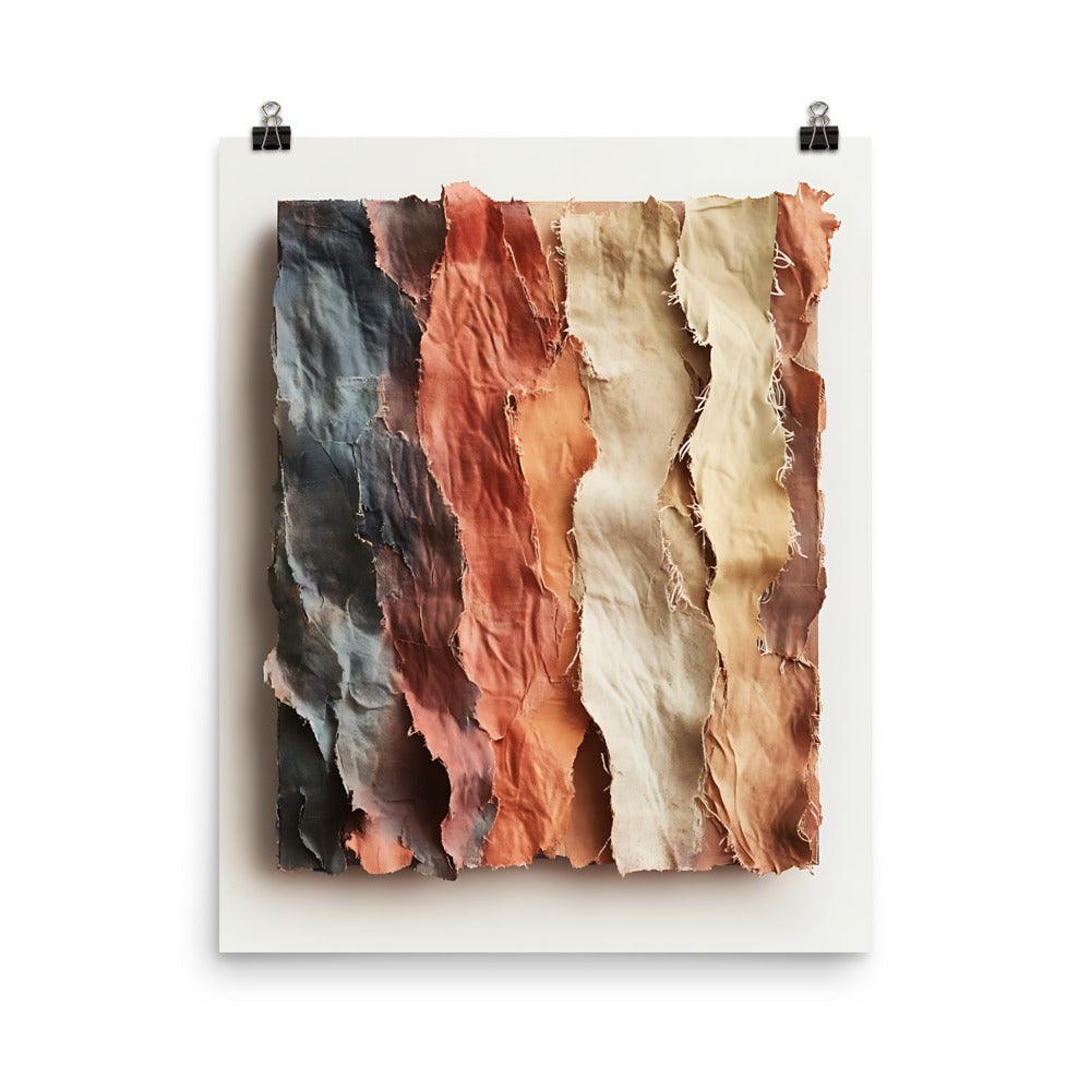 Boho Earthy Textured Stripes Vibes Natural Organic Tones Relaxed Aesthetic Poster - Oh Posters