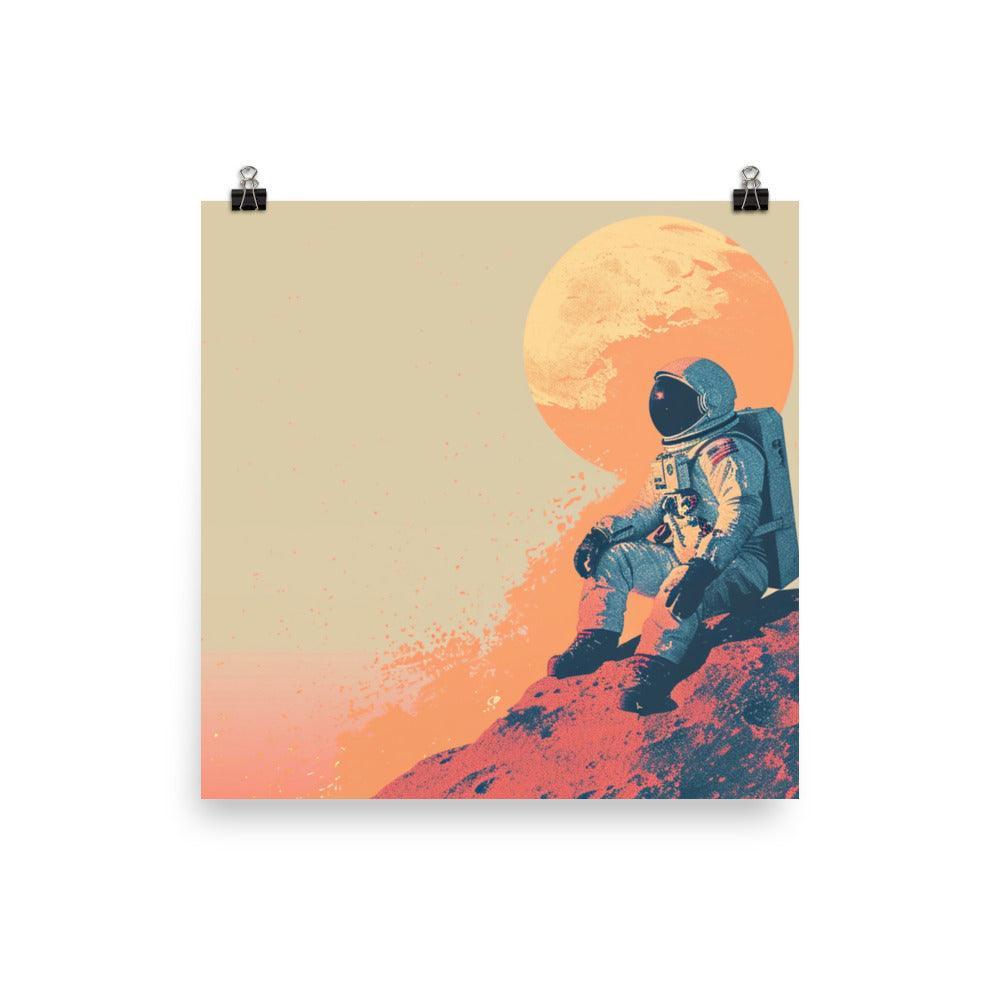 Cosmic Explorer Contemplation Space Travel Digital Art Poster - Oh Posters