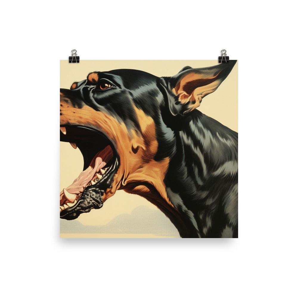 Dobermann Vivid Hyperrealism Art Poster - Oh Posters