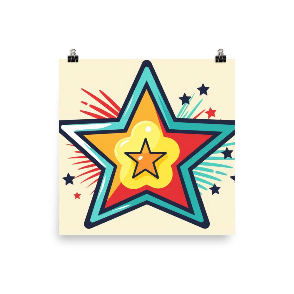 Dynamic Retro Starburst Vector Illustration Poster - Oh Posters