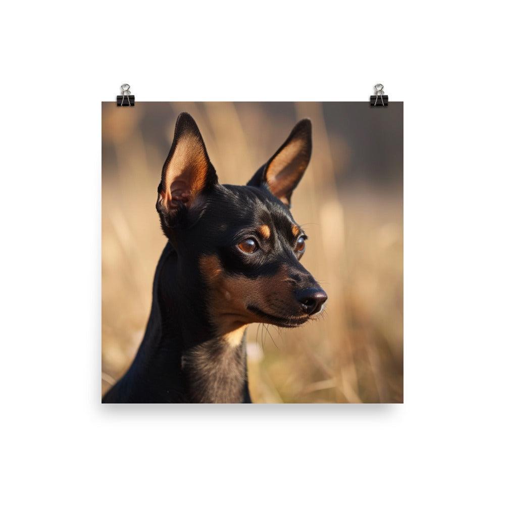 Realistic English Toy Terrier in Golden Field Poster - Oh Posters