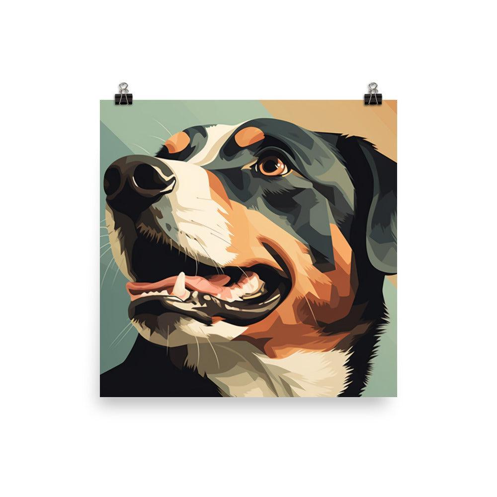 Entlebucher Mountain Dog Modern Geometric Art Poster - Oh Posters