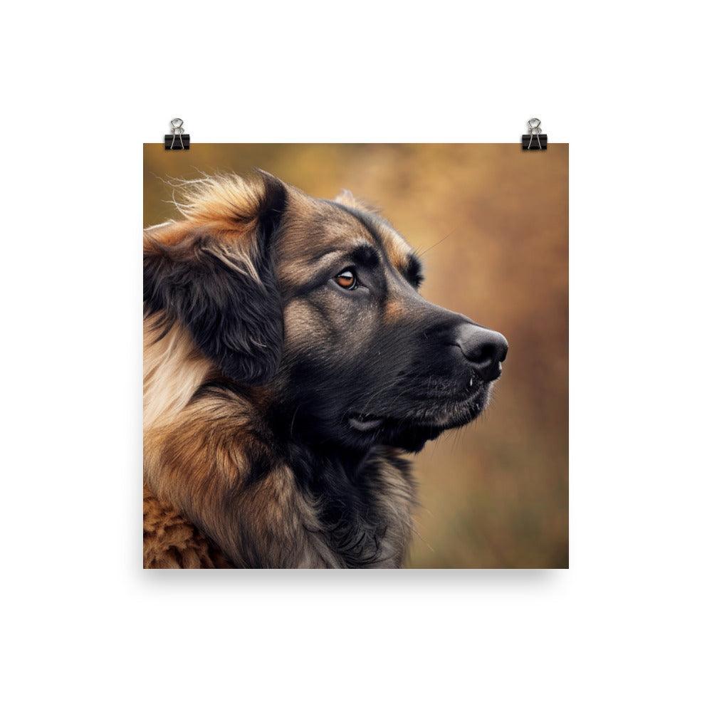 Estrela Mountain Dog Autumn Profile Portrait Poster - Oh Posters