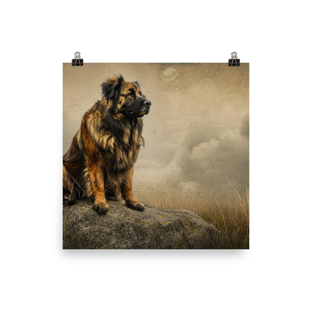 Estrela Mountain Dog Vintage Style Rock Perch Poster - Oh Posters