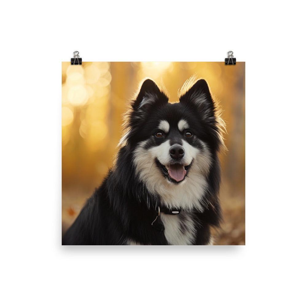 Finnish Lapphund Golden Forest Glow Poster - Oh Posters