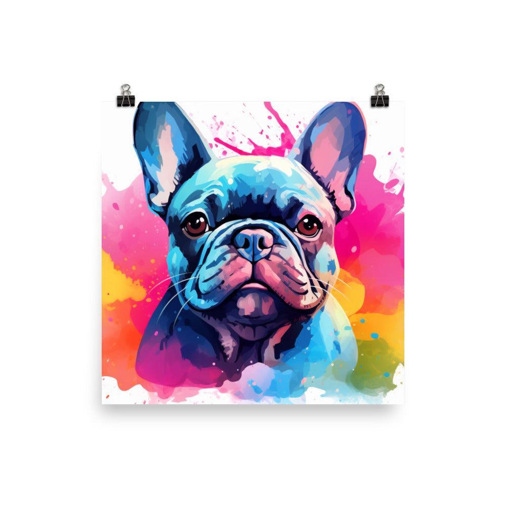 Colorful French Bulldog Pop Art Splash Poster - Oh Posters