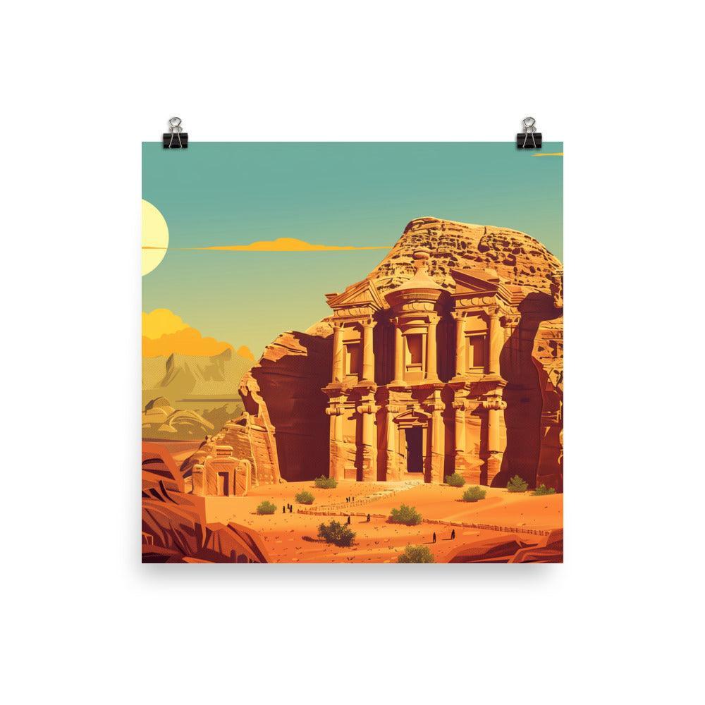 Jordan Petra Ancient Rock Carved Architecture Poster - Oh Posters