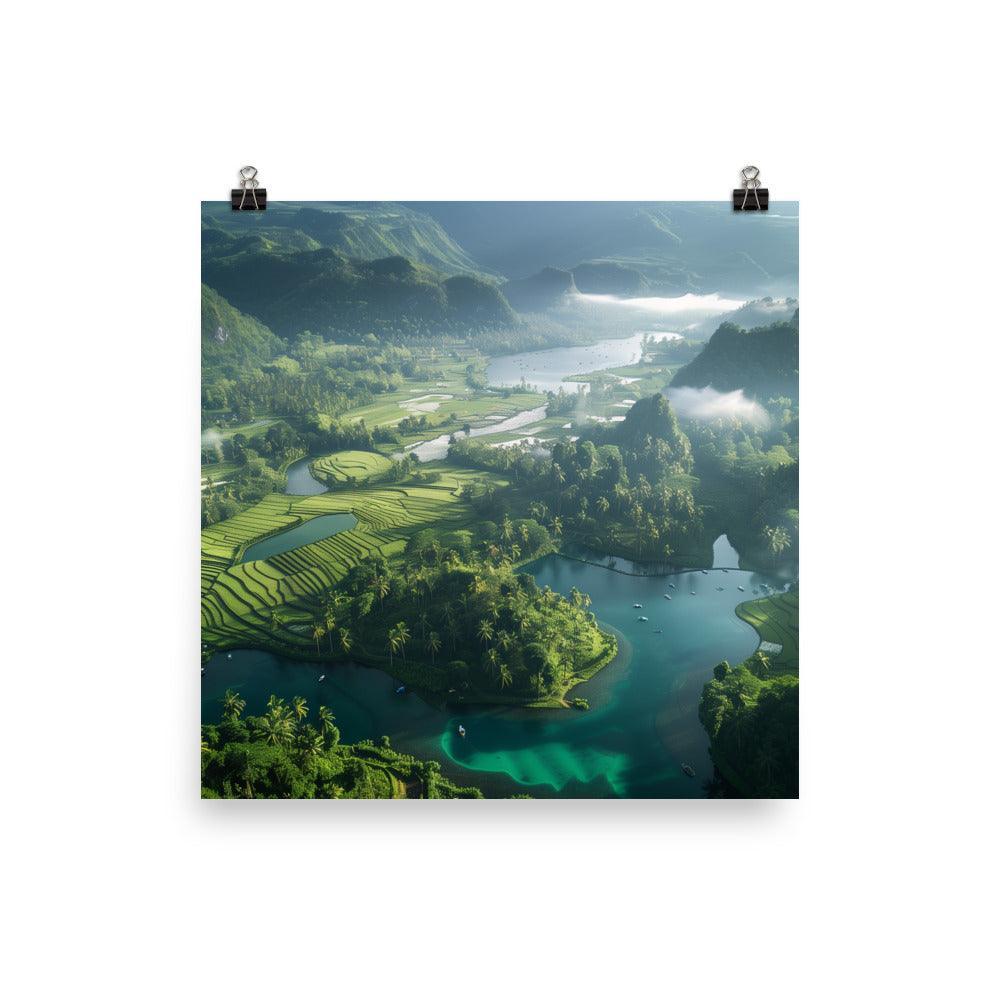 Indonesia Lush Green Valley Scenic Poster - Oh Posters