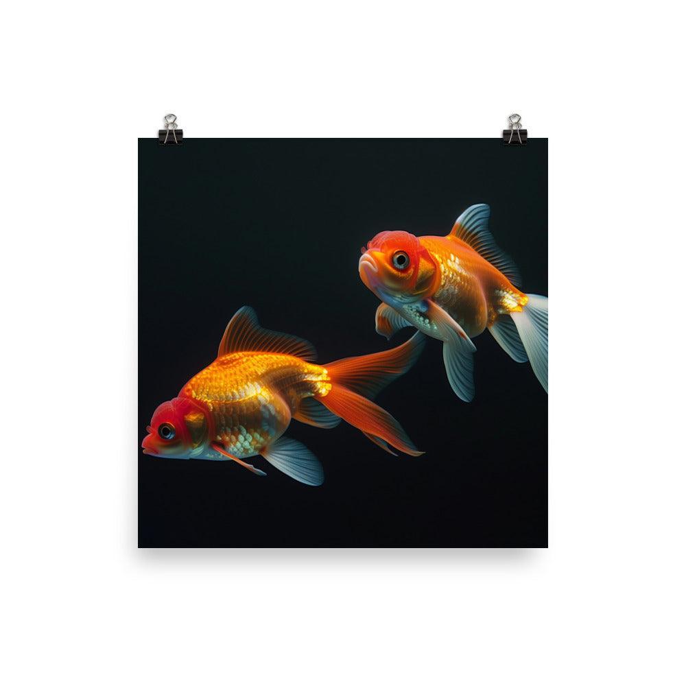 Goldfish Pair Underwater Elegance Digital Art Poster - Oh Posters