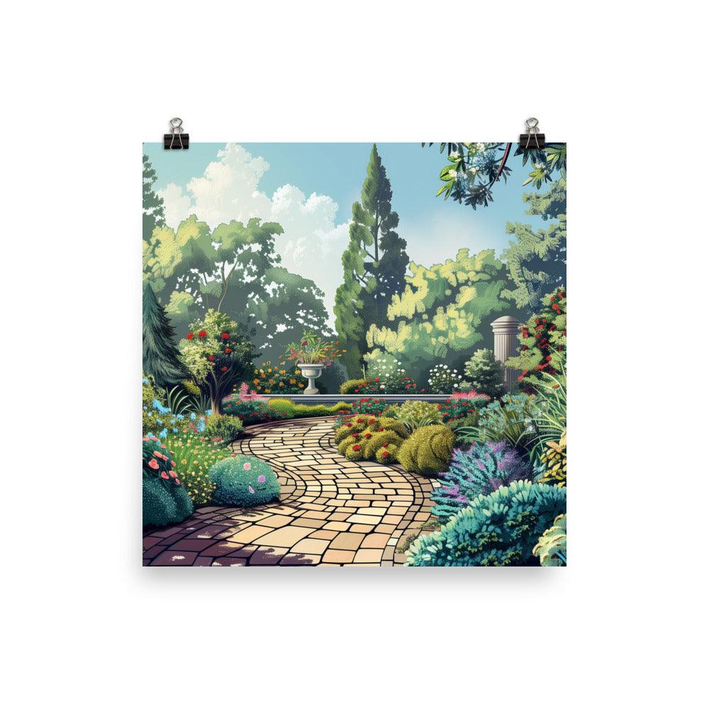 Garden Serene Pathway Scenic Landscape Poster - Oh Posters