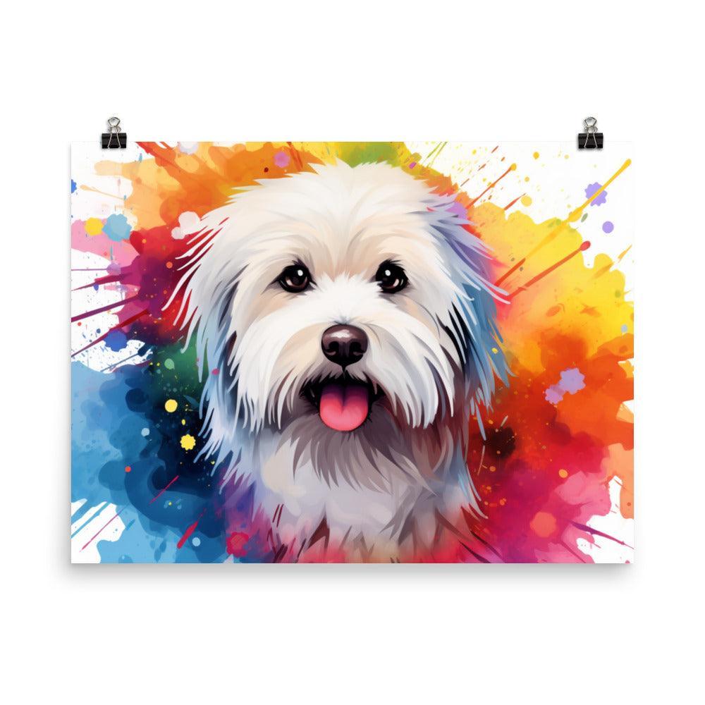 Coton De Tulear Radiant Watercolor Splatter Art Poster - Oh Posters