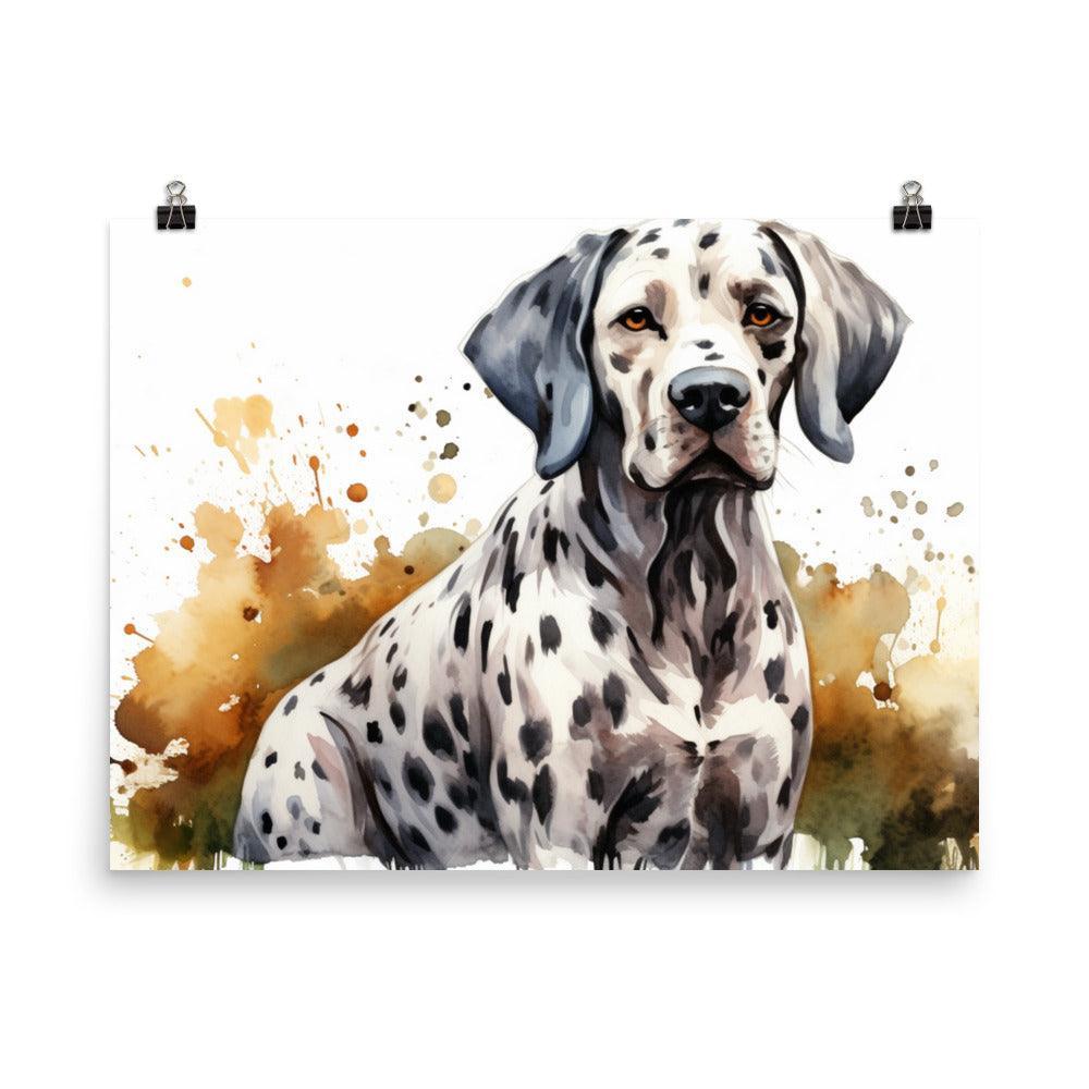 Dalmatian Splatter Paint Effect Dog Illustration Poster - Oh Posters