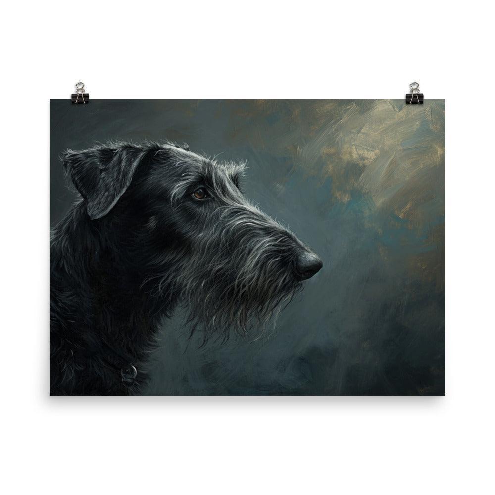 Deerhound Detailed Portrait in Moody Tones Poster - Oh Posters