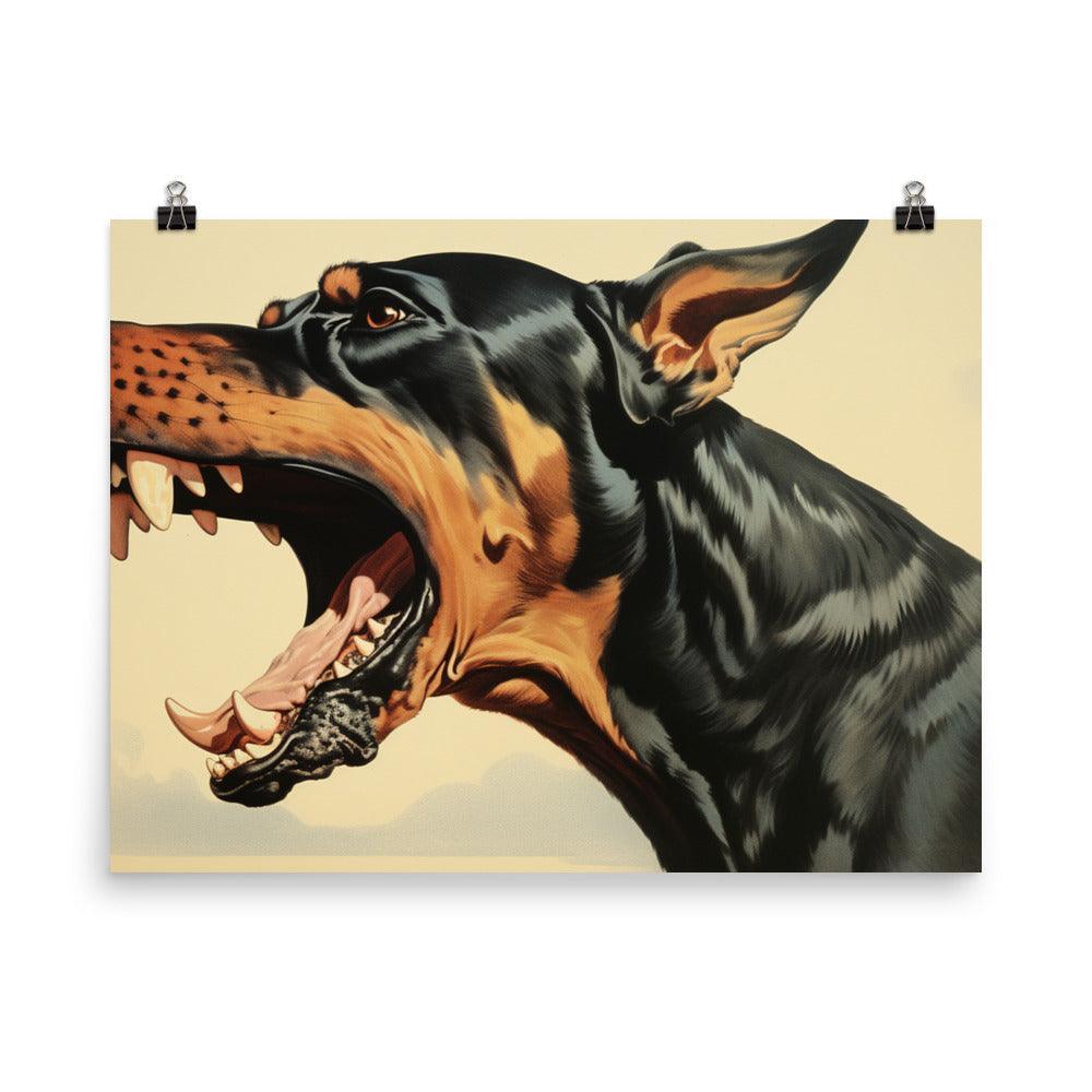 Dobermann Vivid Hyperrealism Art Poster - Oh Posters