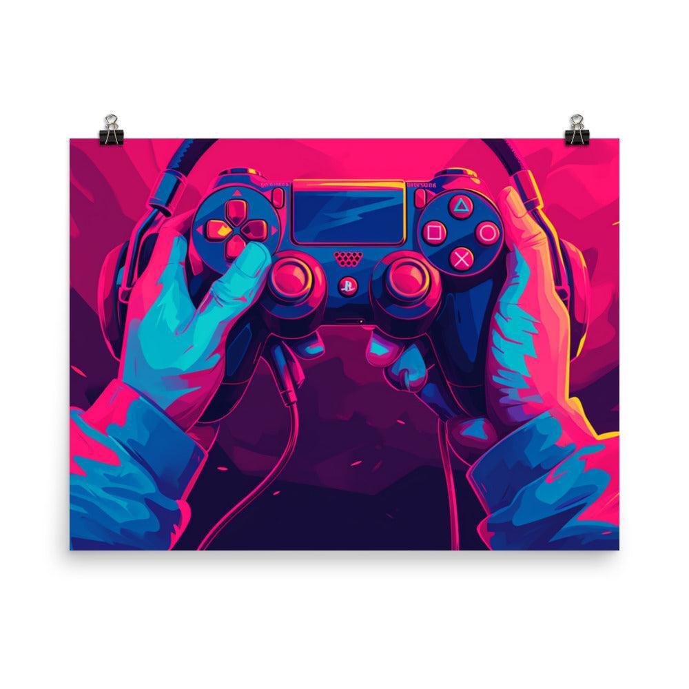 Handheld Console Intense Gaming Digital Art Poster - Oh Posters