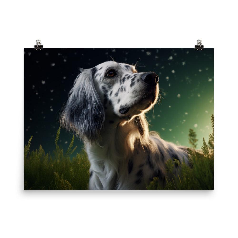 English Setter Twilight Gaze Nature-Inspired Digital Art Poster - Oh Posters