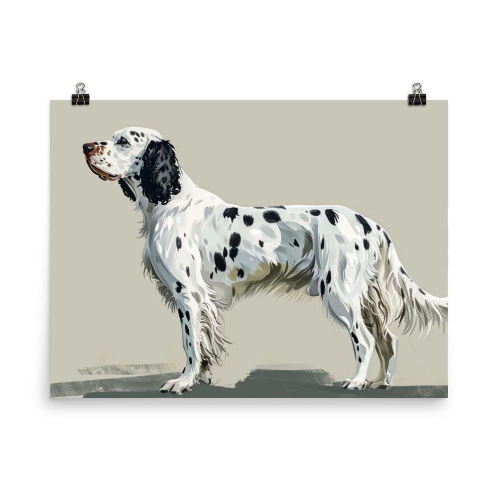 English Setter Classic Pose Minimalist Art Poster - Oh Posters