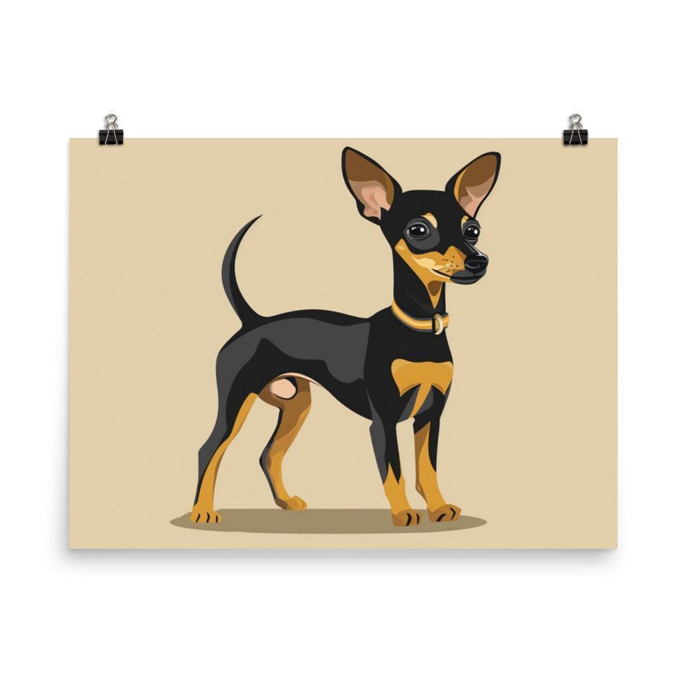 Charming English Toy Terrier Cartoon Illustration Poster - Oh Posters