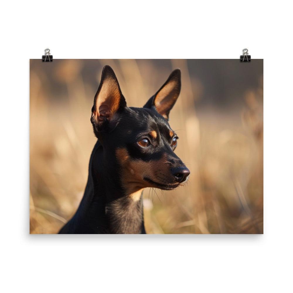 Realistic English Toy Terrier in Golden Field Poster - Oh Posters