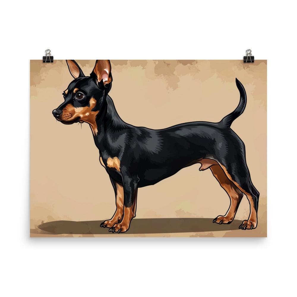 Vintage Style English Toy Terrier Illustrated Poster - Oh Posters