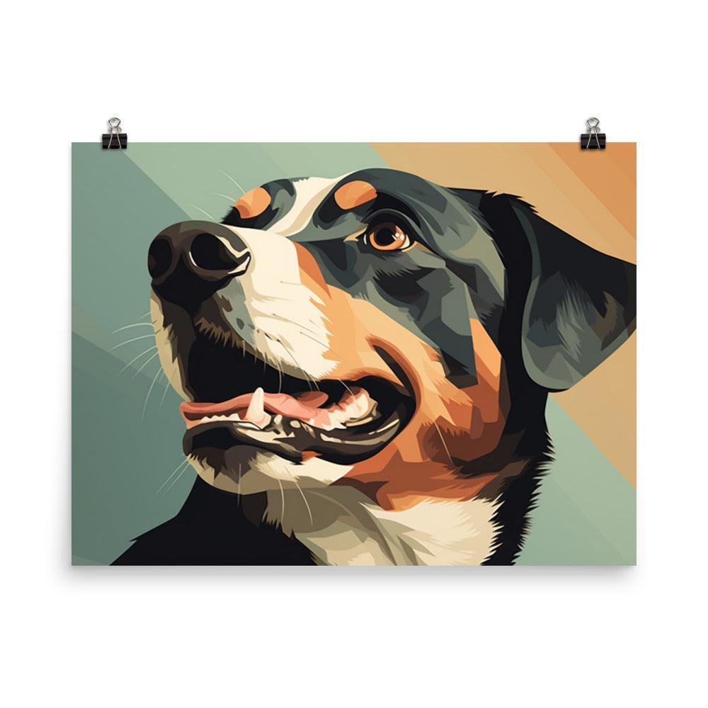 Entlebucher Mountain Dog Modern Geometric Art Poster - Oh Posters