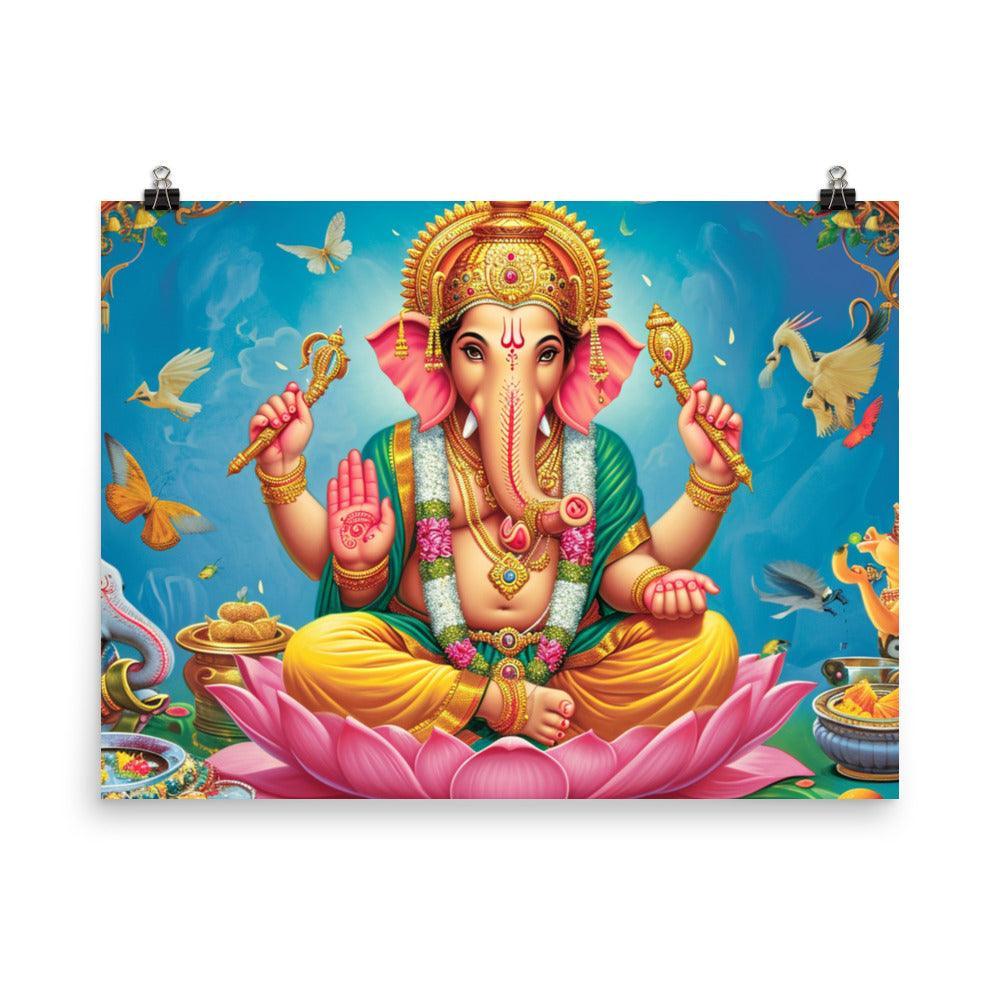 Ganesha Vibrant Mythological Artwork Poster - Oh Posters