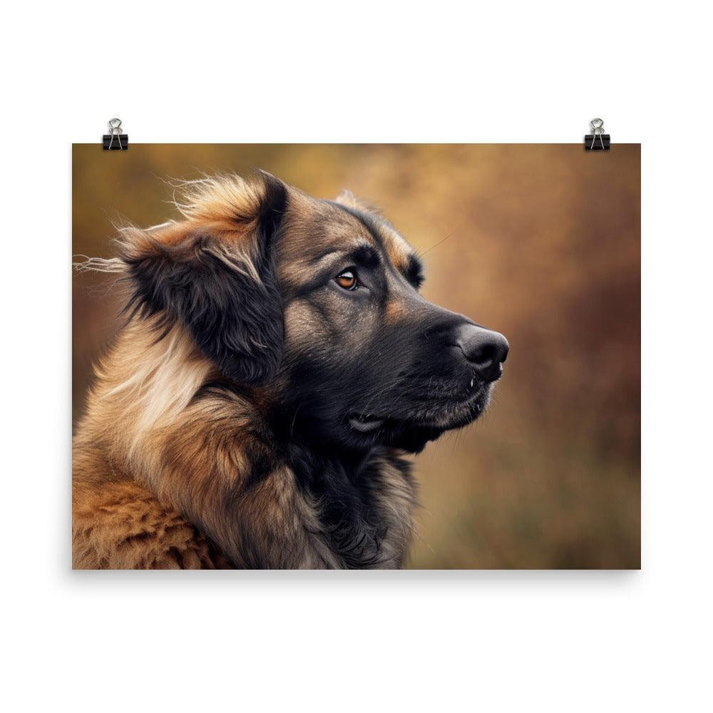 Estrela Mountain Dog Autumn Profile Portrait Poster - Oh Posters