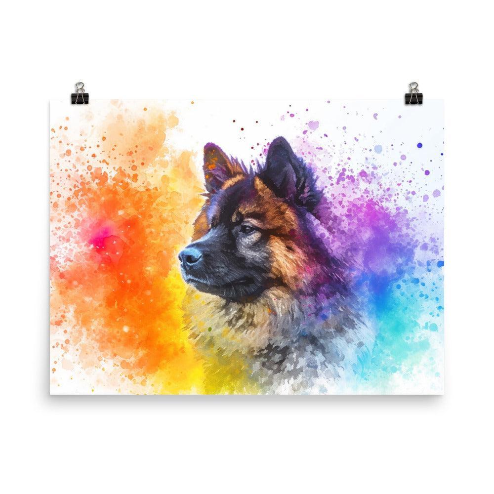 Colorful Abstract Eurasier Dog Digital Art Poster - Oh Posters