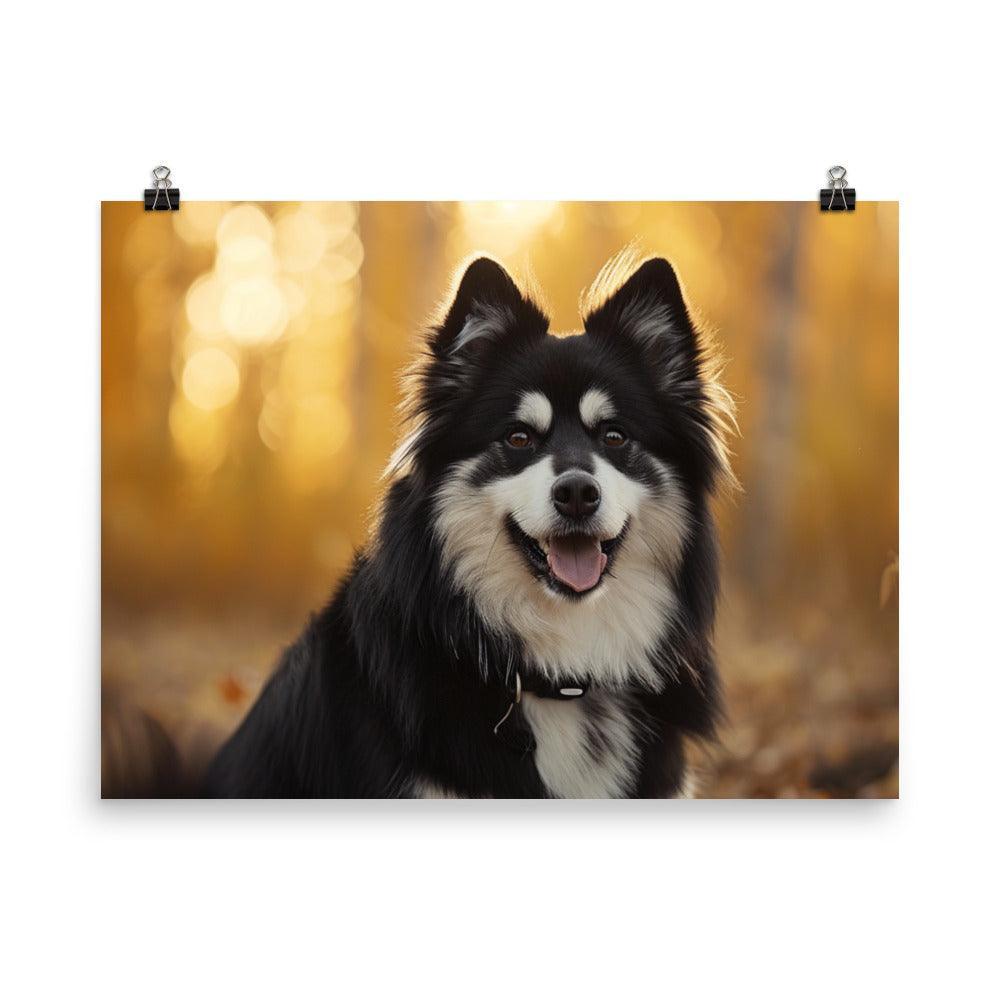 Finnish Lapphund Golden Forest Glow Poster - Oh Posters