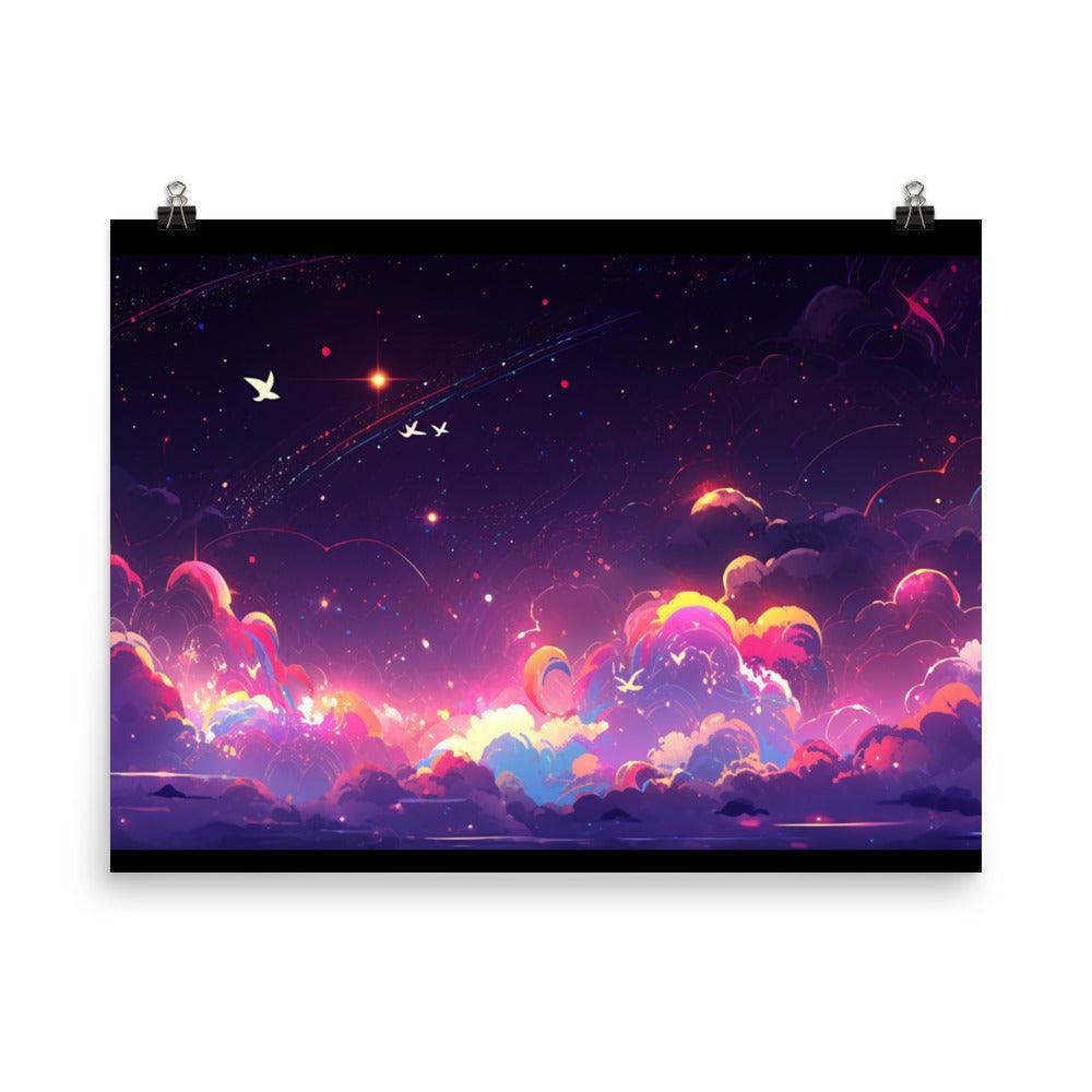 Dreamy Cosmic Dusk Scenery Digital Art Poster - Oh Posters