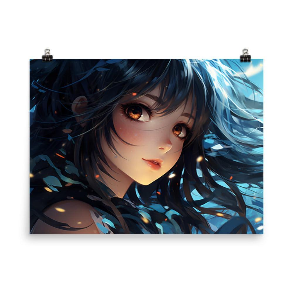 Mystic Azure Anime Girl Poster - Oh Posters
