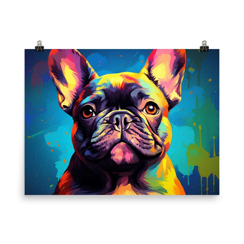 French Bulldog Vibrant Pop Art Style Poster - Oh Posters