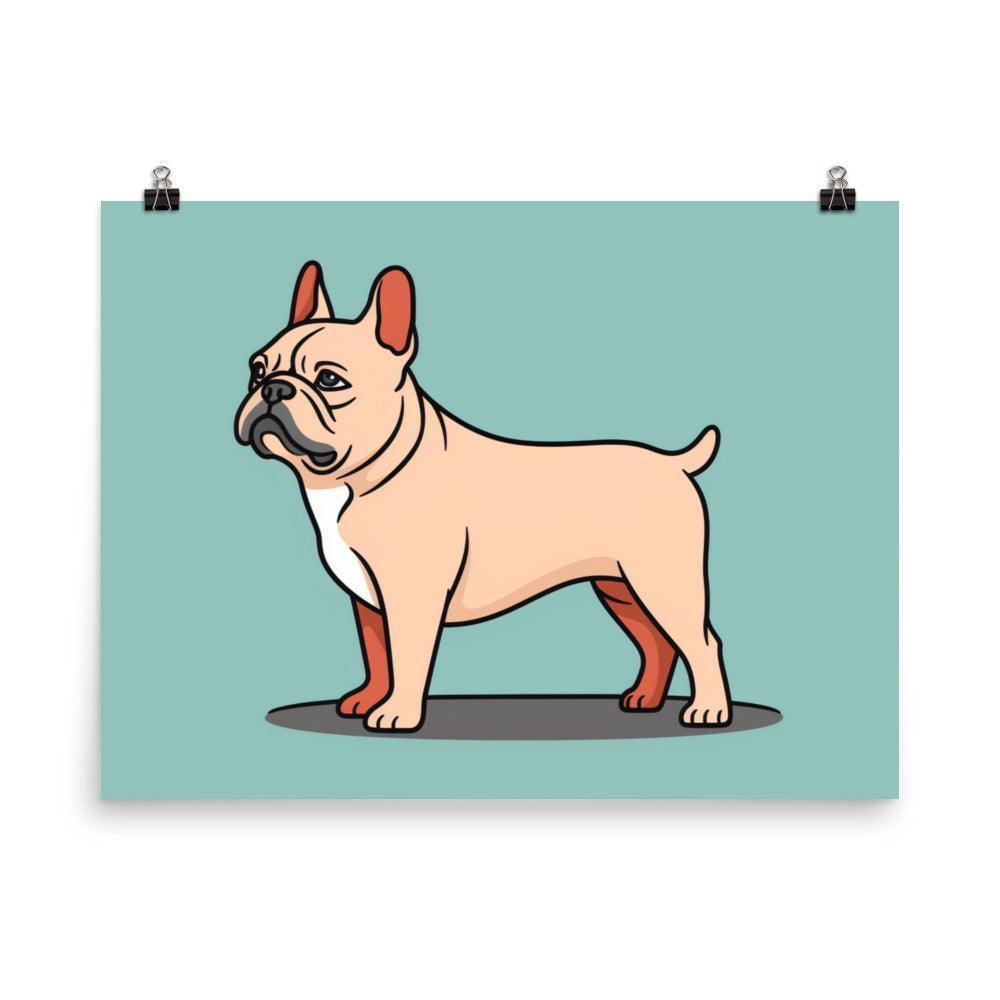 French Bulldog Cartoon Illustration Cute Poster - Oh Posters