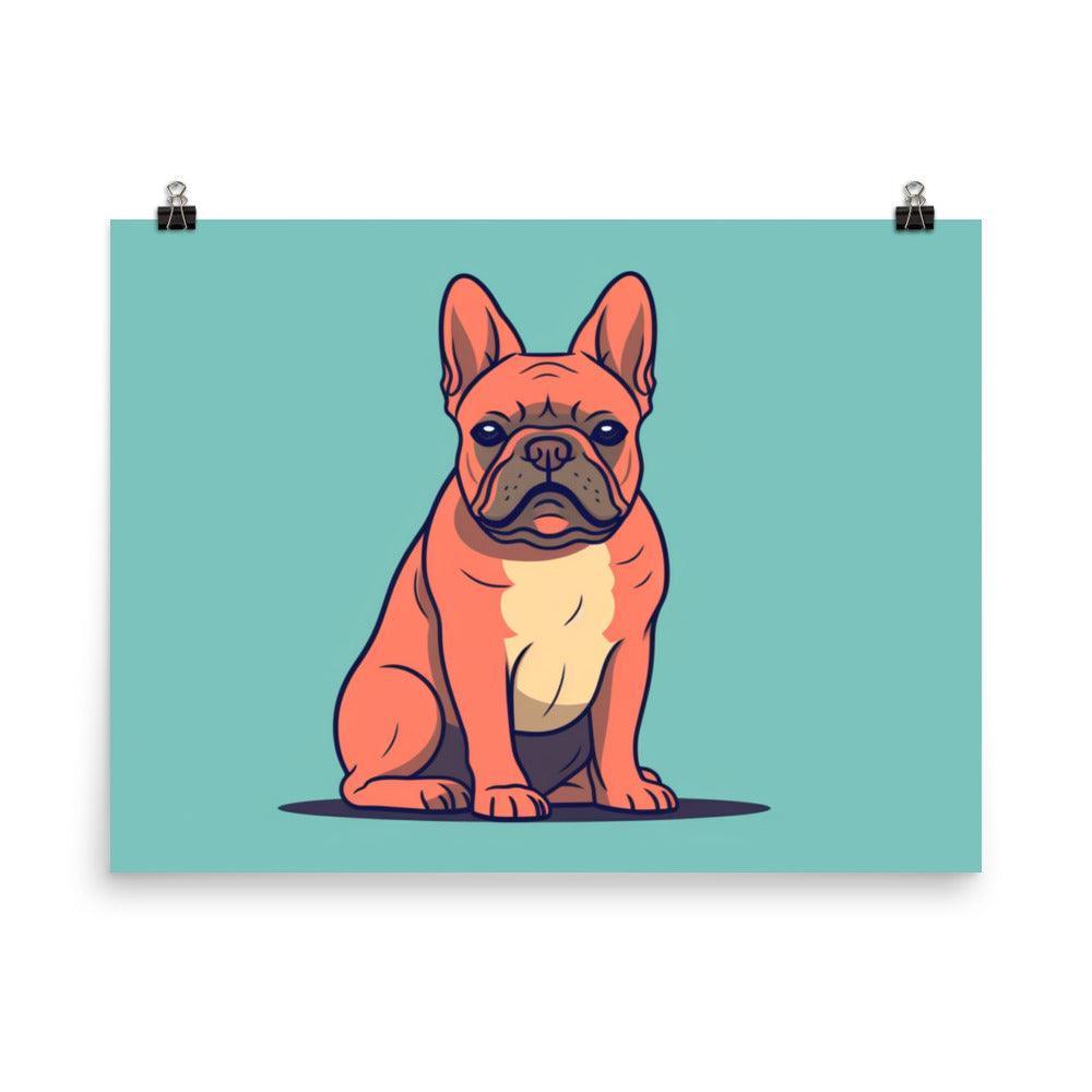 French Bulldog Simple Digital Drawing Poster - Oh Posters