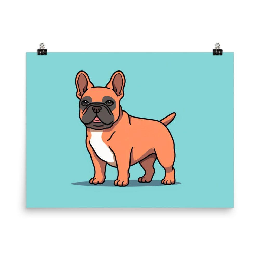 French Bulldog Pastel Cartoon Style Poster - Oh Posters