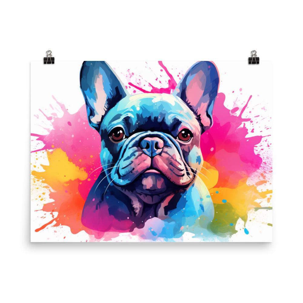 Colorful French Bulldog Pop Art Splash Poster - Oh Posters