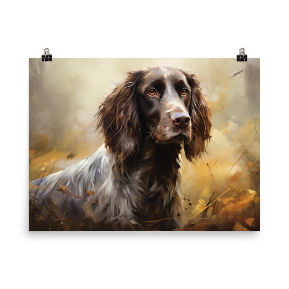 German Longhaired Pointer Autumn Elegance Art Poster - Oh Posters