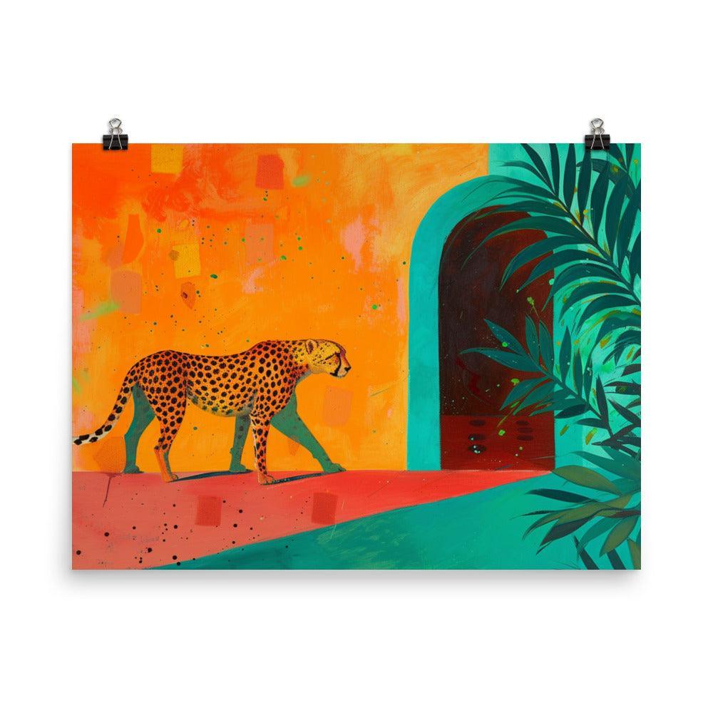 Tropical Cheetah Vivid Jungle Illustration Poster - Oh Posters