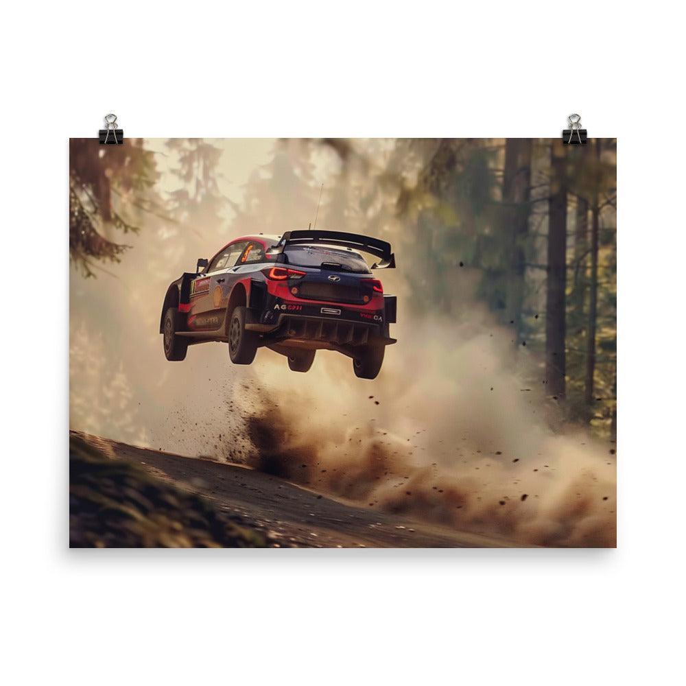 Forest Rally Jump Dynamic Motorsport Action Poster - Oh Posters