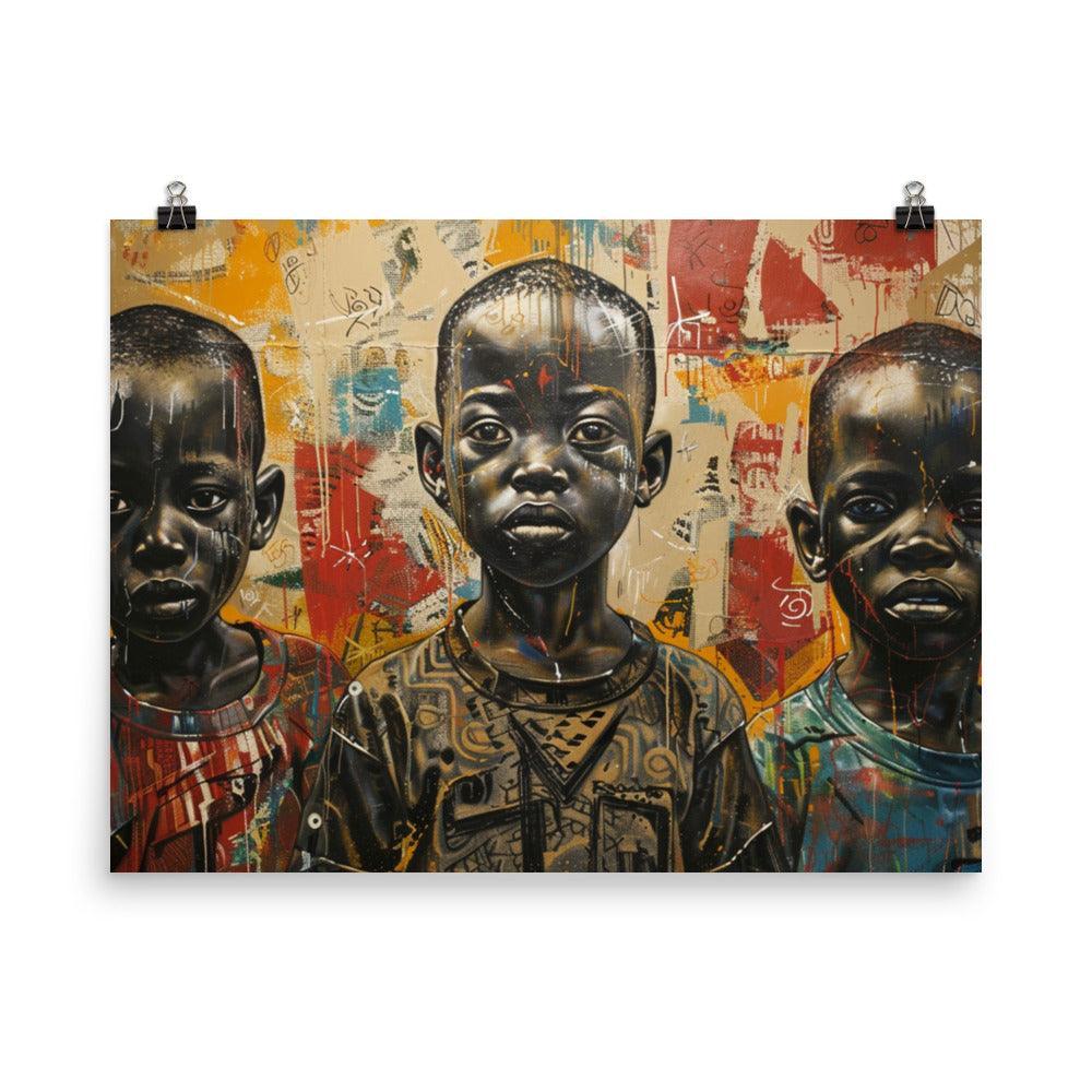 Burundi Children Portrait Urban Art Poster - Oh Posters