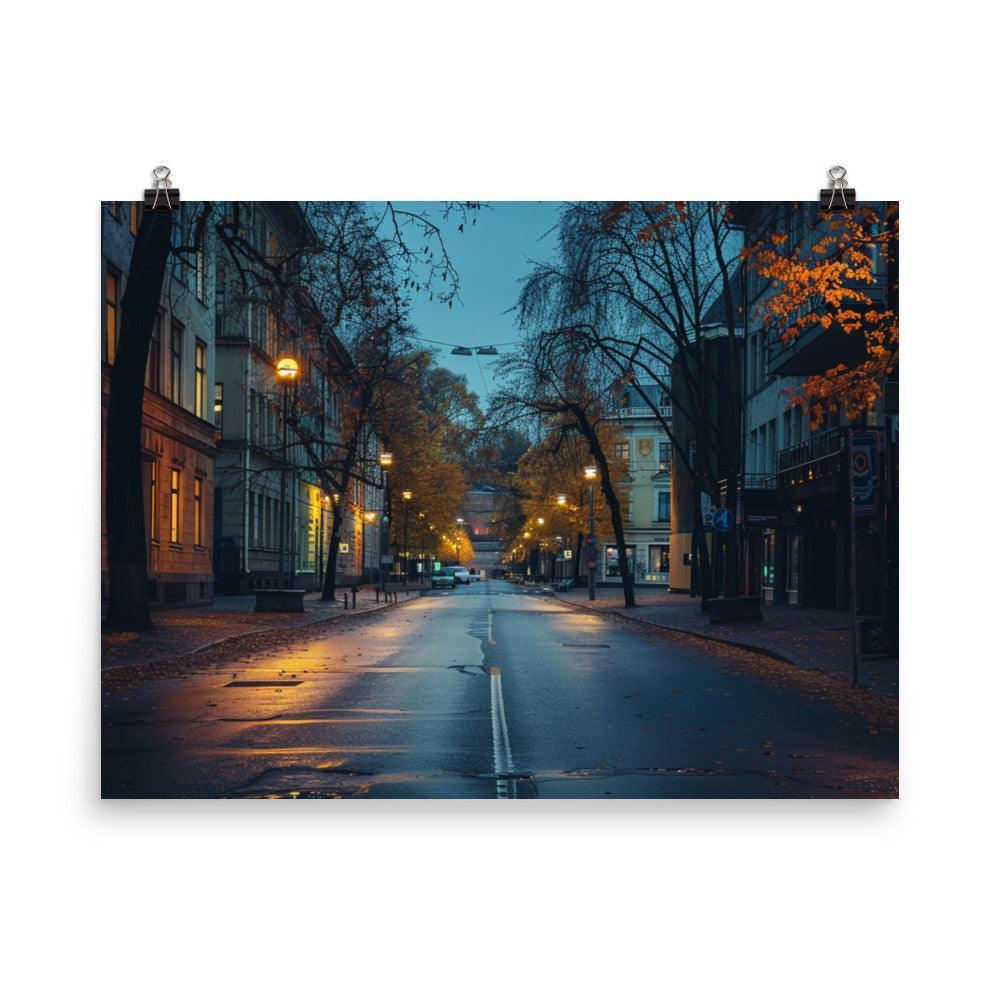 Finland Autumn Evening Cityscape Poster - Oh Posters