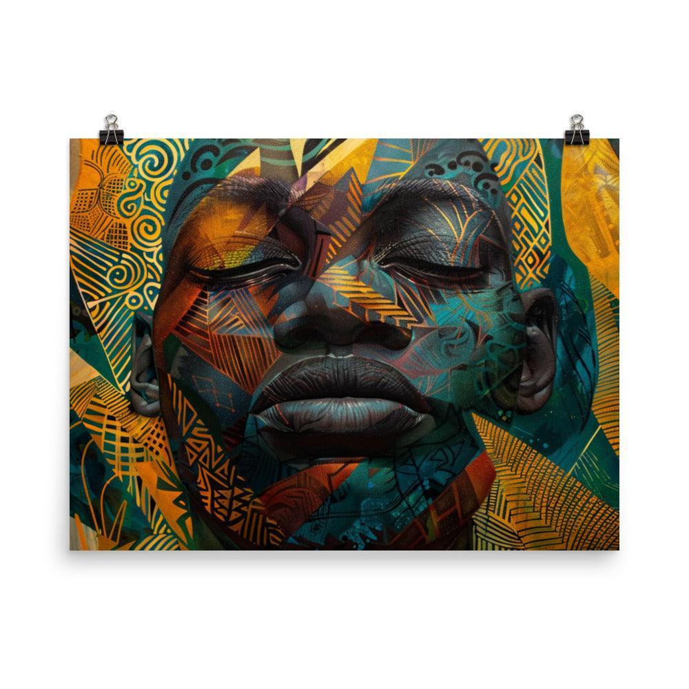 Gabon Vibrant Tribal Abstract Art Poster - Oh Posters