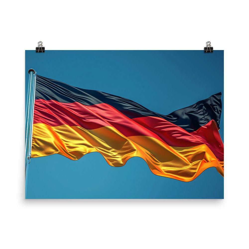 Germany Waving Flag Clear Sky Poster - Oh Posters