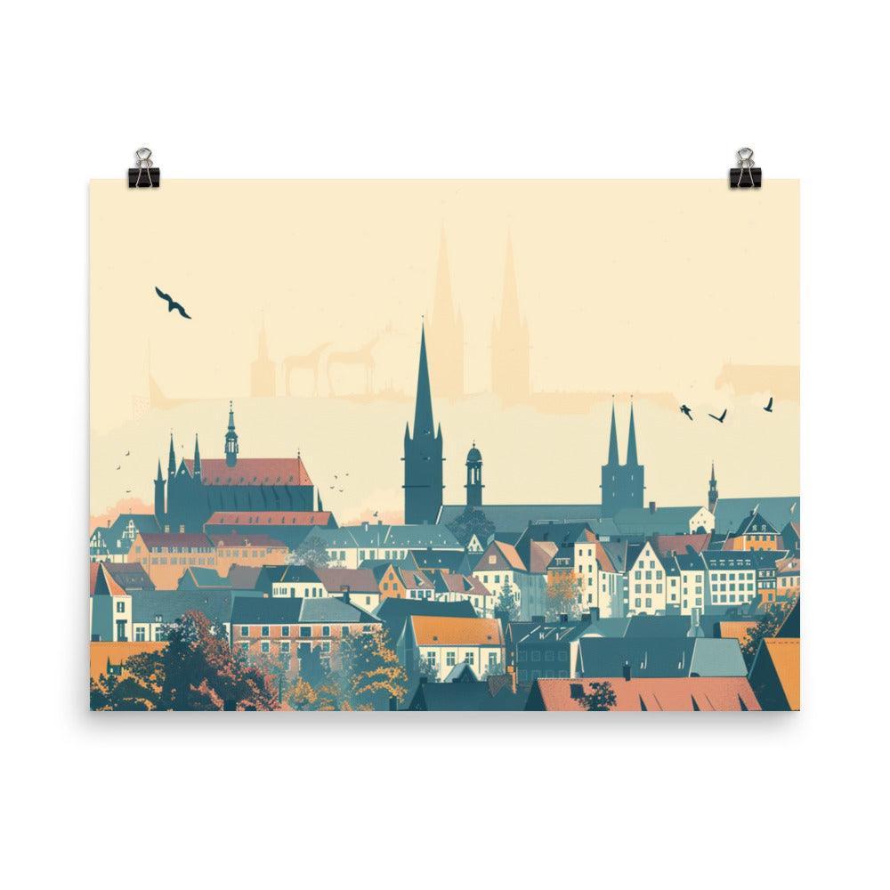 Germany Quaint Village Houses Digital Art Poster - Oh Posters