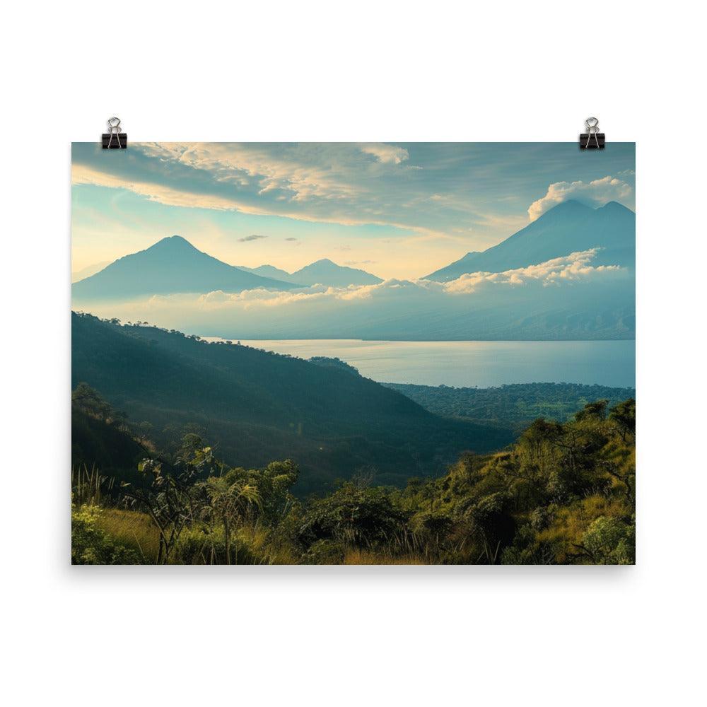 Guatemala Majestic Volcanic Lake Scenic Landscape Poster - Oh Posters