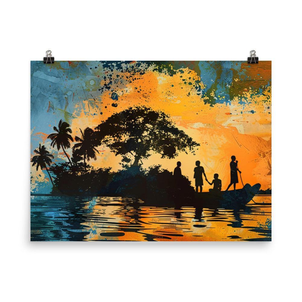 Guinea Island Silhouette Abstract Poster - Oh Posters