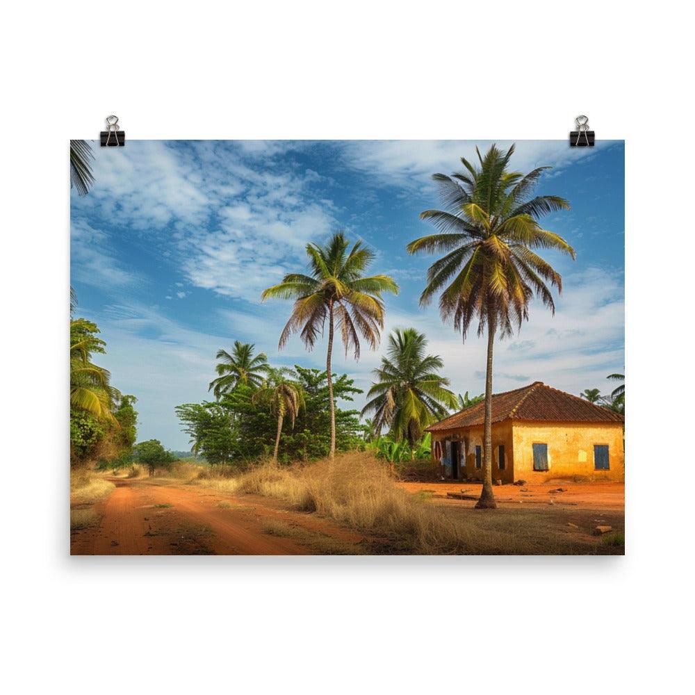 Guinea-Bissau Rustic Countryside Palm Trees Poster - Oh Posters