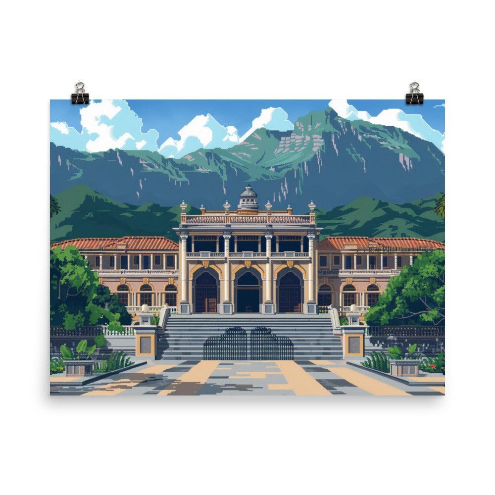 Honduras Historic Palace Pixel Art Poster - Oh Posters