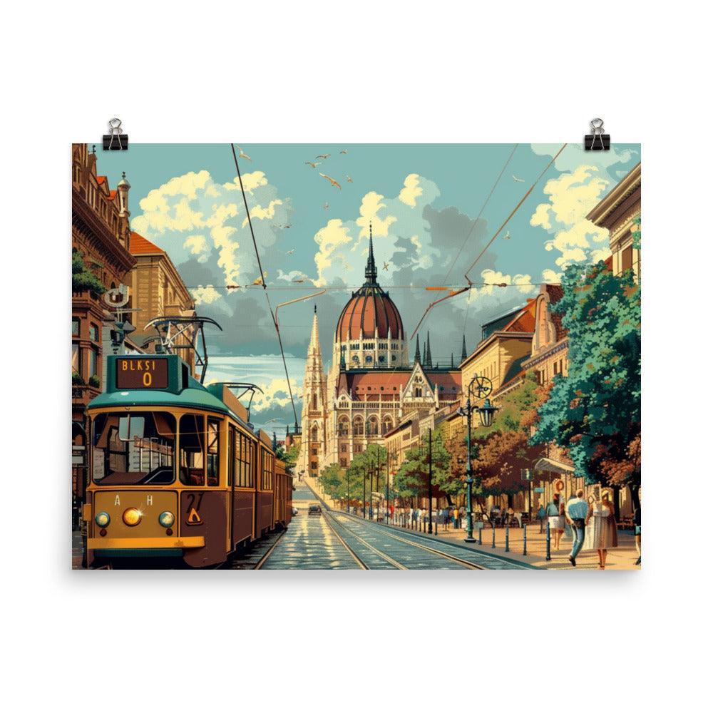 Hungary Budapest Tram Street Art Poster - Oh Posters