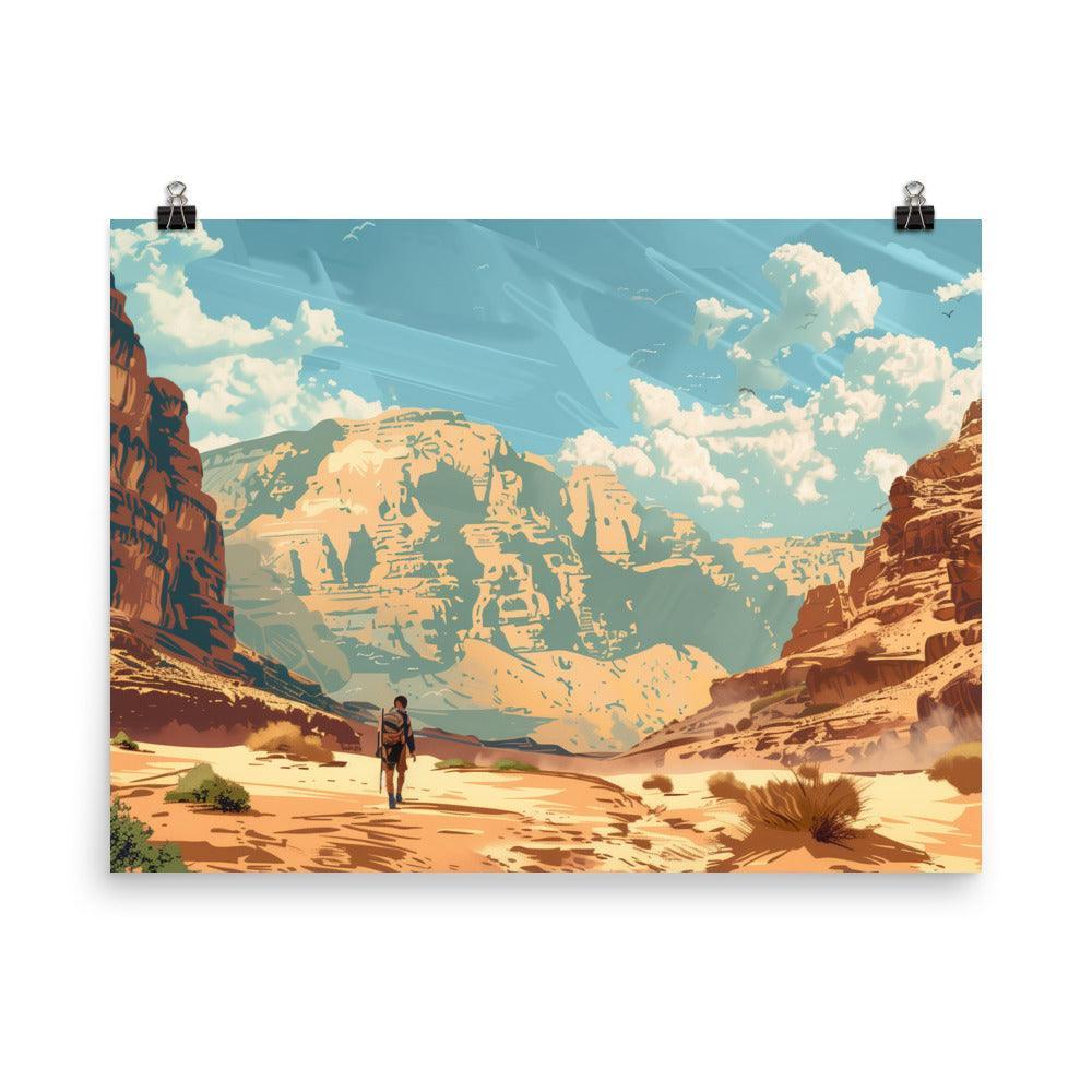 Jordan Wadi Rum Desert Explorer Art Poster - Oh Posters